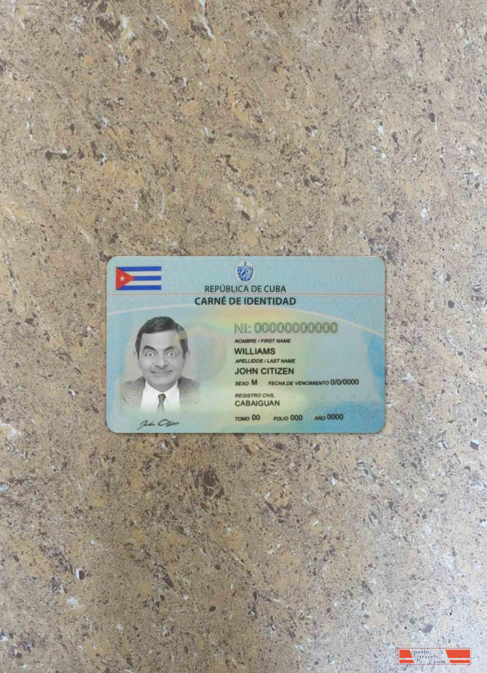 Cuba ID photolook FRONT PSD template